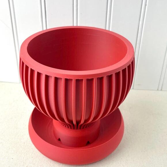 Modern Geometric  Indoor Planter Pot, Yin Planter Pot,Modern Planter with Saucer - Picture 3 of 10